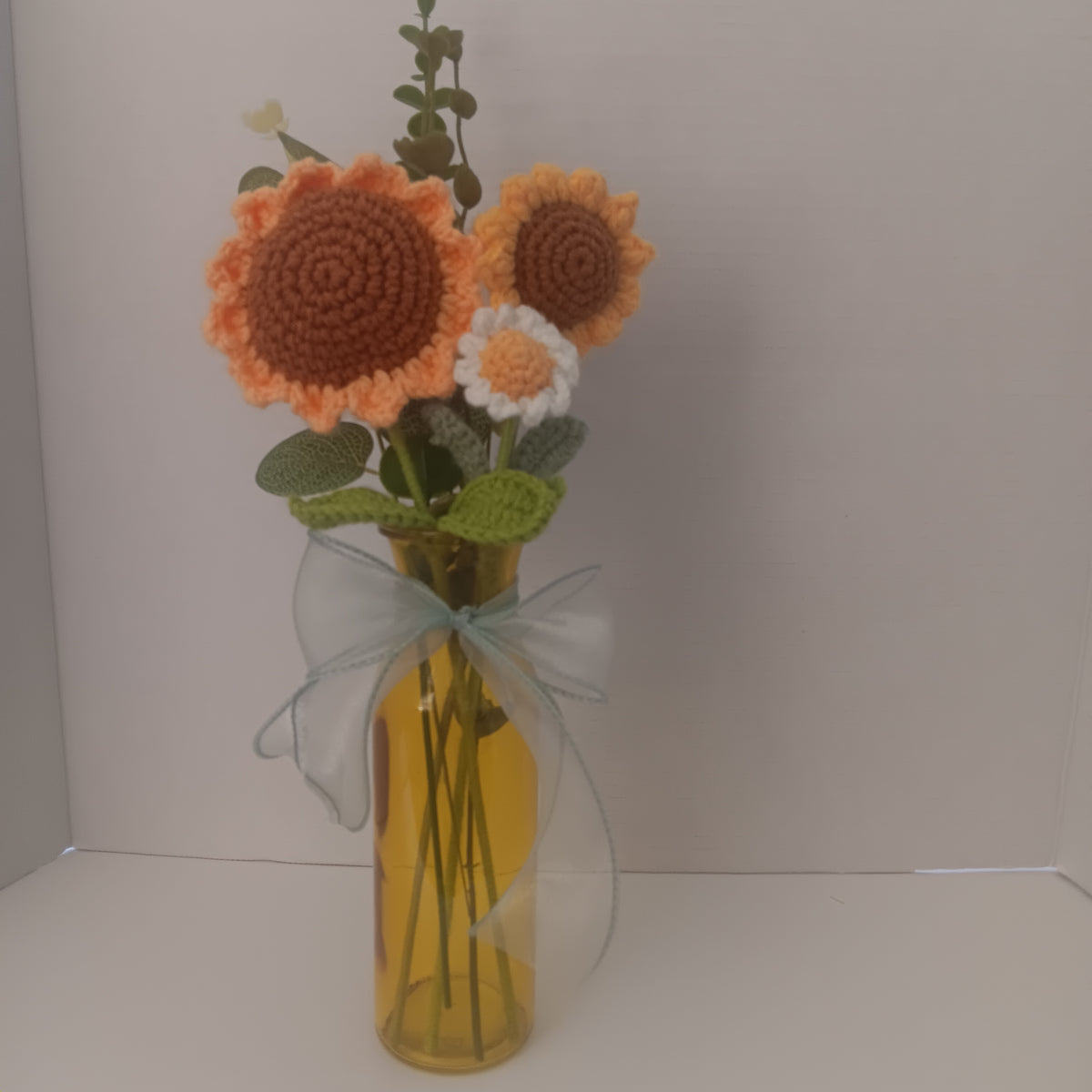 Crochet Flower Vase - Sunflowers