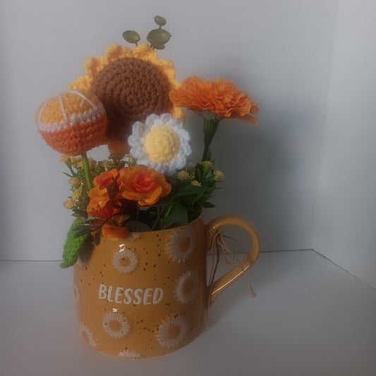 Crochet Flower Mug - Blessed