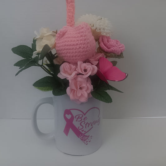 Crochet Flower Mug - Be Strong